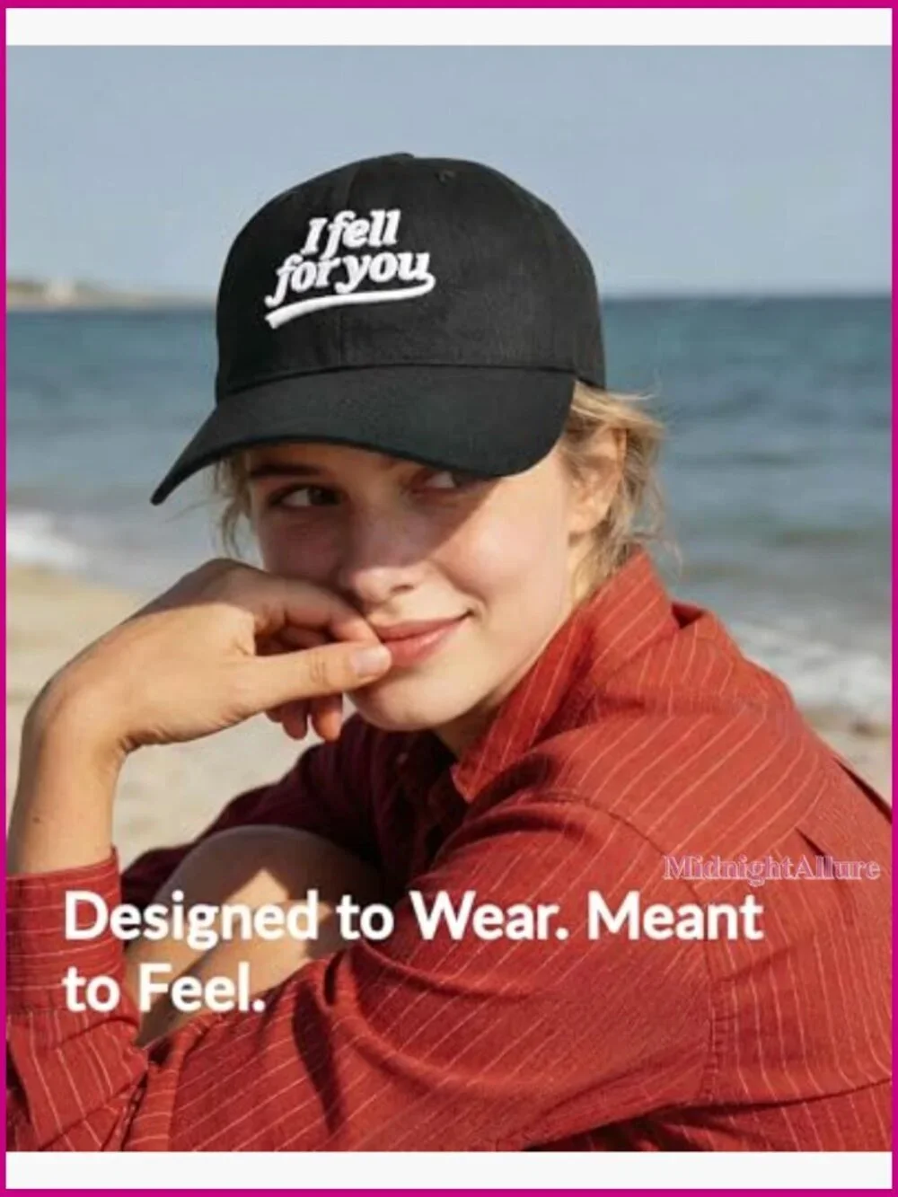 I Fell for You Embroidered Dad Hat with Adjustable Strap